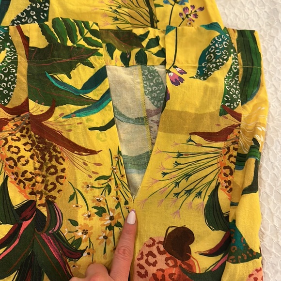 FARM Rio Golden Jungle Linen Midi Dress sz Small - Picture 9 of 16